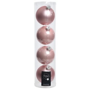 Набор стеклянных шаров 10 см розовый бутон mix, 4 шт Winter Deco фото 1