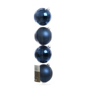 Набор стеклянных шаров 10 см синий бархат mix, 4 шт Kaemingk/Winter Deco фото 1