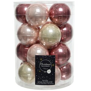 Коллекция стеклянных шаров Розовые Облака 6 см, 20 шт