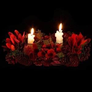 Подсвечник из шишек на 2 свечи Рождественское Чудо 31*15 см Billiet фото 3