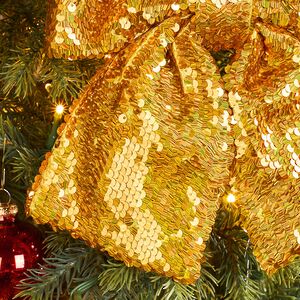 Бант на елку Sparkle Style 22*20 см золотой Christmas Deluxe фото 3