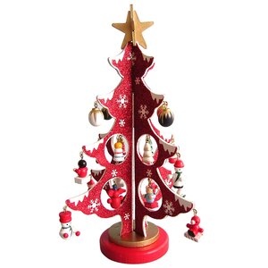 Сувенирная елка с игрушками Нарядная 26 см красная Breitner фото 2