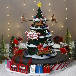 Композиция Карусель - Волшебные сани Санта-Клауса 29*27 см, музыка, движение, подсветка Lemax фото 4