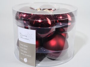 Набор стеклянных шаров 6 см бордовый mix, 8 шт Kaemingk фото 1