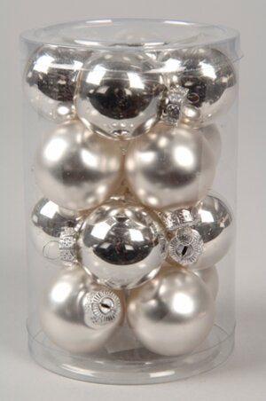 Набор стеклянных шаров 6 см серебряный mix,16 шт Kaemingk фото 1