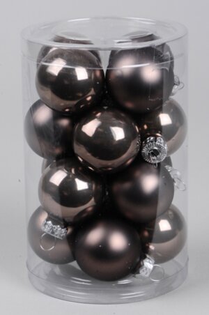 Набор стеклянных шаров 6 см черненое серебро mix, 16 шт Kaemingk фото 1