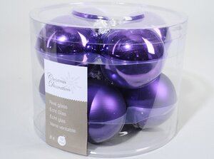 Набор стеклянных шаров 6 см фиолетовый mix, 8 шт Kaemingk фото 1