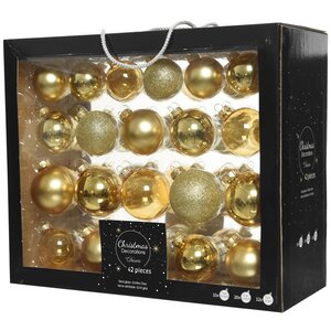 Набор стеклянных шаров Color Symphony: Золотой, 5-7 см, 42 шт