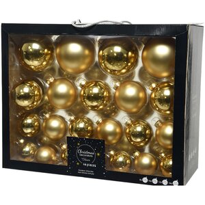 Набор стеклянных шаров Magnifique: Золотой, 6-10 см, 44 шт
