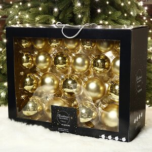 Набор стеклянных шаров Magnifique: Золотой, 6-10 см, 44 шт Kaemingk фото 1