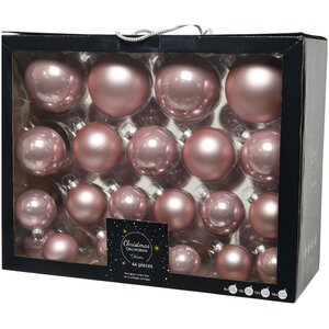 Набор стеклянных шаров Magnifique: Розовый бутон, 6-10 см, 44 шт