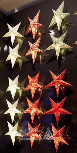 Звезда из бумаги светящаяся, 60 см, красная Kaemingk фото 2