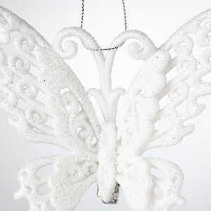 Елочное украшение Махаон Ажурный 15 см белый, клипса Forest Market фото 2