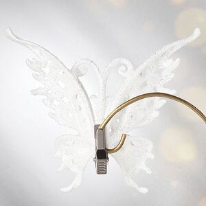 Елочное украшение Махаон Ажурный 15 см белый, клипса Forest Market фото 3