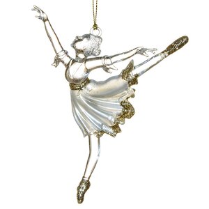 Елочное украшение Балерина-Прелестница-2 15 см белый с золотым, подвеска Forest Market фото 2