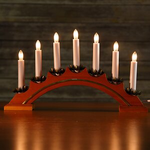 Светильник-горка Вера Lux 40*25 см светлый орех, 7 электрических свечей Star Trading фото 1