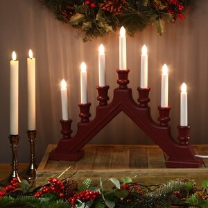 Рождественская горка Sara 43*38 см красная, 7 электрических свечей Star Trading фото 2