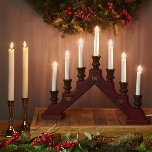 Светильник-горка Sara Tradition 43*38 см бордовая, 7 электрических свечей Star Trading фото 2