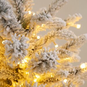 Искусственная елка с лампочками Россо Премиум заснеженная 240 см, 1240 теплых белых ламп, ЛИТАЯ + ПВХ GREEN TREES фото 3