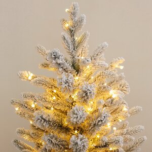Искусственная елка с лампочками Россо Премиум заснеженная 120 см, 390 теплых белых ламп, ЛИТАЯ + ПВХ GREEN TREES фото 2