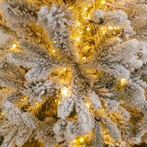 Искусственная елка с лампочками Россо Премиум заснеженная 120 см, 390 теплых белых ламп, ЛИТАЯ + ПВХ GREEN TREES фото 8