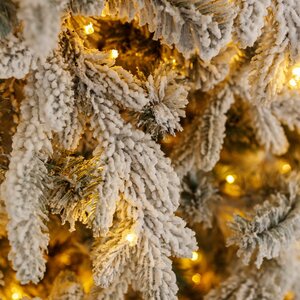 Искусственная елка с лампочками Россо Премиум заснеженная 180 см, 730 теплых белых ламп, ЛИТАЯ + ПВХ GREEN TREES фото 8