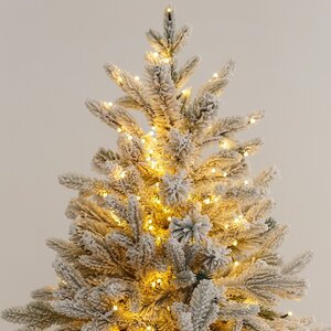 Искусственная елка с лампочками Россо Премиум заснеженная 240 см, 1240 теплых белых ламп, ЛИТАЯ + ПВХ GREEN TREES фото 2