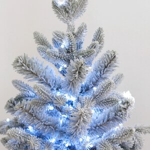 Искусственная елка с лампочками Барокко Премиум заснеженная 150 см, 640 холодных белых LED, ЛИТАЯ + ПВХ GREEN TREES фото 3