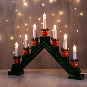 Рождественская горка Карина 42*35 см зеленый, 7 электрических свечей Star Trading (Svetlitsa) фото 1