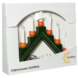 Рождественская горка Карина 42*35 см зеленый, 7 электрических свечей Star Trading (Svetlitsa) фото 4