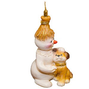 Свеча Снеговик с коричневой Собакой 15*8 см Снегурочка фото 1