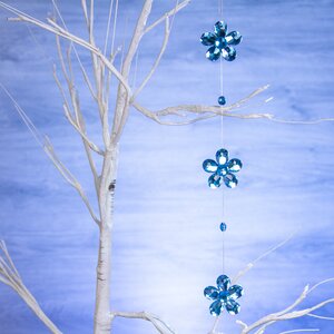 Елочное украшение-подвеска Бриллиантовый Цветок 40 см голубая