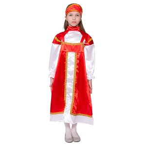Карнавальный костюм Аленушка, красный, рост 122-134 см