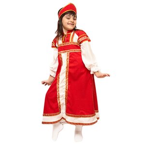 Карнавальный костюм Аленушка, красный, рост 122-134 см