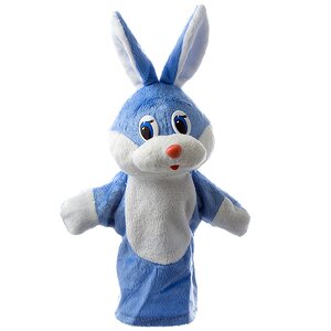 Кукла для кукольного театра Зайка голубой 30 см