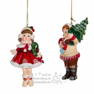 Елочное украшение Ребятишки на Рождество - Мальчик, 11 см, подвеска Edelman фото 2