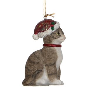 Елочная игрушка "Коты на Рождество", серый, 9 см, подвеска Edelman фото 1