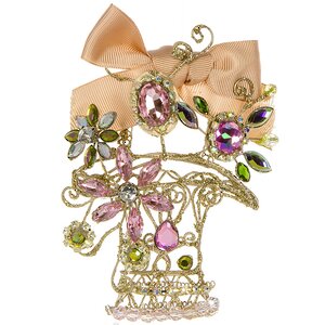 Элитная елочная игрушка Цветочная корзина Версаль 13 см, подвеска Katherine’s Collection фото 3