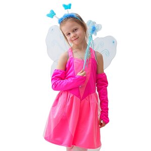 Карнавальный костюм Сказочная фея в розовом, рост 122-134 см