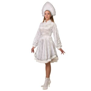 Карнавальный костюм Снегурочка Амалия, белый