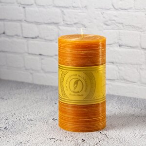Декоративная свеча Ливорно Рустик 150*80 мм медовая Омский Свечной фото 1