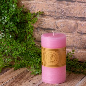 Декоративная свеча Ливорно Рустик 150*80 мм розовая Омский Свечной фото 1