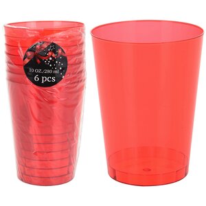 Пластиковые стаканчики красные 10 см, 6 шт, 280 мл Koopman фото 1