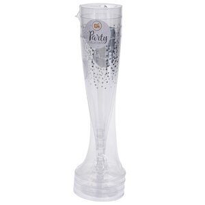 Пластиковые бокалы для шампанского Фейерверк с крупными блестками 24 см, 4 шт, 150 мл Koopman фото 2