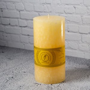 Декоративная свеча Ливорно Marble 205*100 мм кремовая Омский Свечной фото 1