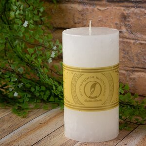 Декоративная свеча Ливорно Marble 150*80 мм белая Омский Свечной фото 1