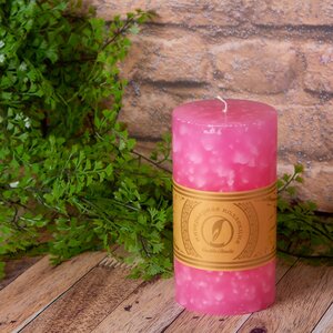 Декоративная свеча Ливорно Marble 150*80 мм розовая