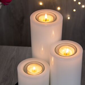 Композиция из свечей Модена белая 25 см Омский Свечной фото 3