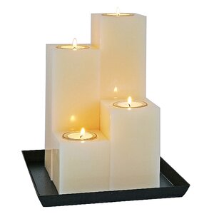Композиция из свечей Равенна кремовая 27.5 см Омский Свечной фото 3