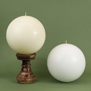 Свеча шар Redondo 20 см слоновая кость Омский Свечной фото 2